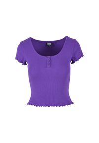 Koszulka damska Urban Classics Babylock. Kolor: fioletowy. Materiał: bawełna, elastan #1