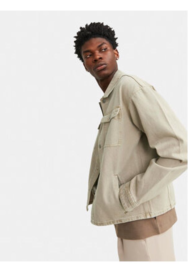 Jack & Jones Kurtka jeansowa Chase 12249029 Beżowy Loose Fit. Kolor: beżowy. Materiał: bawełna
