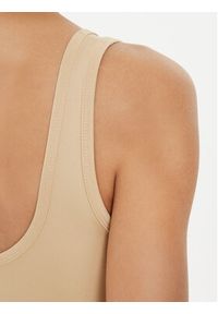 Karl Kani Biustonosz top Small Serif 6131306 Beżowy Slim Fit. Kolor: beżowy. Materiał: syntetyk