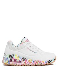 skechers - Skechers Sneakersy Uno Loving Love 155506/WHT Biały. Kolor: biały. Materiał: skóra