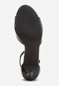 Renee - Czarne Eleganckie Sandały na Szpilce z Paskiem z Klamerką Berose. Zapięcie: pasek. Kolor: czarny. Obcas: na szpilce. Styl: elegancki. Wysokość obcasa: średni #9