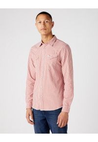 Wrangler - WRANGLER LS WESTERN SHIRT MĘSKA KOSZULA W KRATĘ DŁUGI RĘKAW ETRUSCAN RED W5C2CIR11. Długość rękawa: długi rękaw. Długość: długie