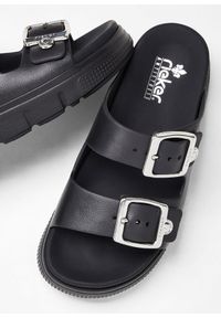 bonprix - Klapki Rieker. Kolor: czarny. Materiał: skóra #2