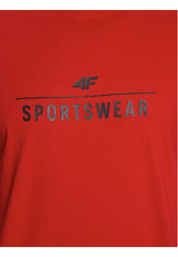 4f - 4F T-Shirt 4FSS23TTSHM539 Czerwony Regular Fit. Kolor: czerwony. Materiał: bawełna