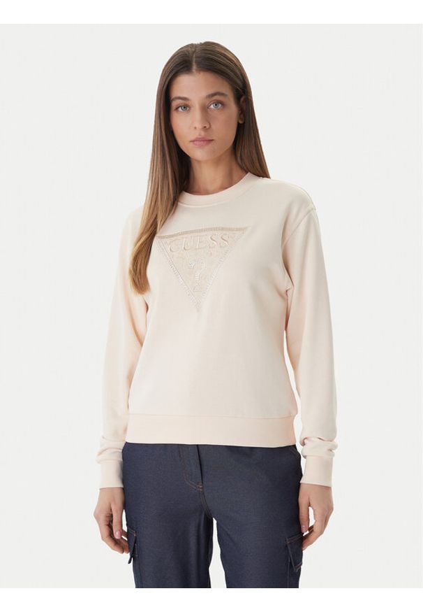 Guess Bluza W6GQ09 K3183 Różowy Regular Fit. Kolor: różowy. Materiał: bawełna