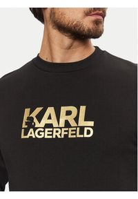 Karl Lagerfeld - KARL LAGERFELD Bluza 705091 551917 Czarny Regular Fit. Typ kołnierza: dekolt w karo. Kolor: czarny. Materiał: bawełna