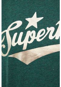 Superdry t-shirt damski kolor zielony. Kolor: zielony. Długość rękawa: krótki rękaw. Długość: krótkie. Wzór: nadruk #5