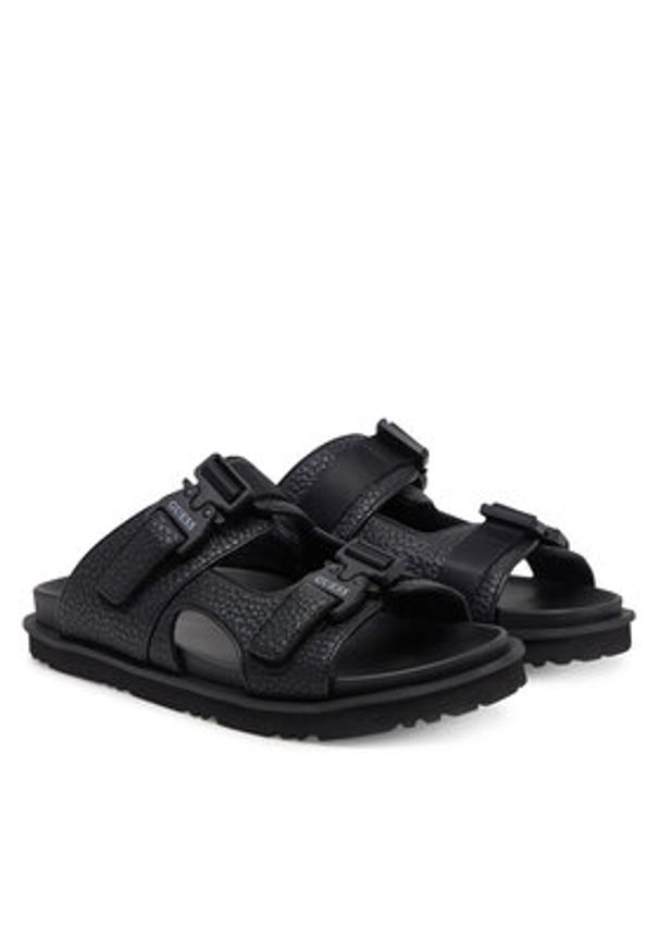 Guess Klapki FMJBAH ELE03 Czarny. Kolor: czarny. Materiał: skóra