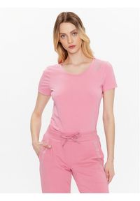 EA7 Emporio Armani T-Shirt 8NTT50 TJFKZ 1428 Różowy Regular Fit. Kolor: różowy. Materiał: bawełna