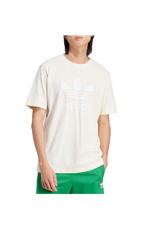 Adidas - Koszulka adidas Originals Adicolor Outline Trefoil IU2367 - biała. Kolor: biały. Materiał: bawełna, dzianina. Długość rękawa: krótki rękaw. Długość: krótkie