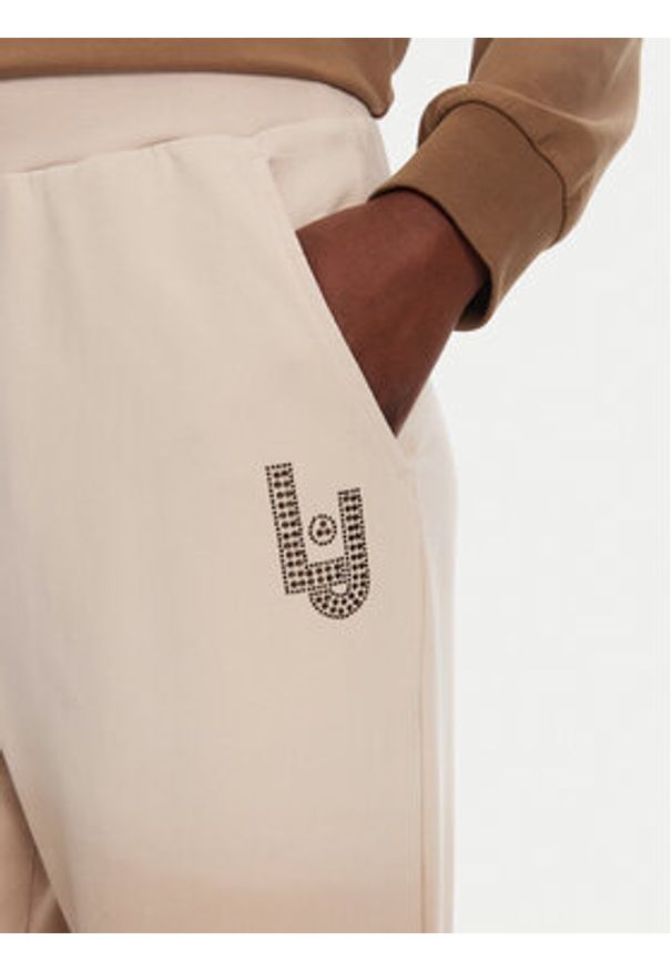 Liu Jo Sport Spodnie dresowe TA5116 FS090 Beżowy Relaxed Fit. Kolor: beżowy. Materiał: bawełna