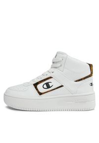 Champion Sneakersy Mid Cut Foul Play Plat Mid Animalie S11601-WW001 Biały. Kolor: biały. Materiał: skóra