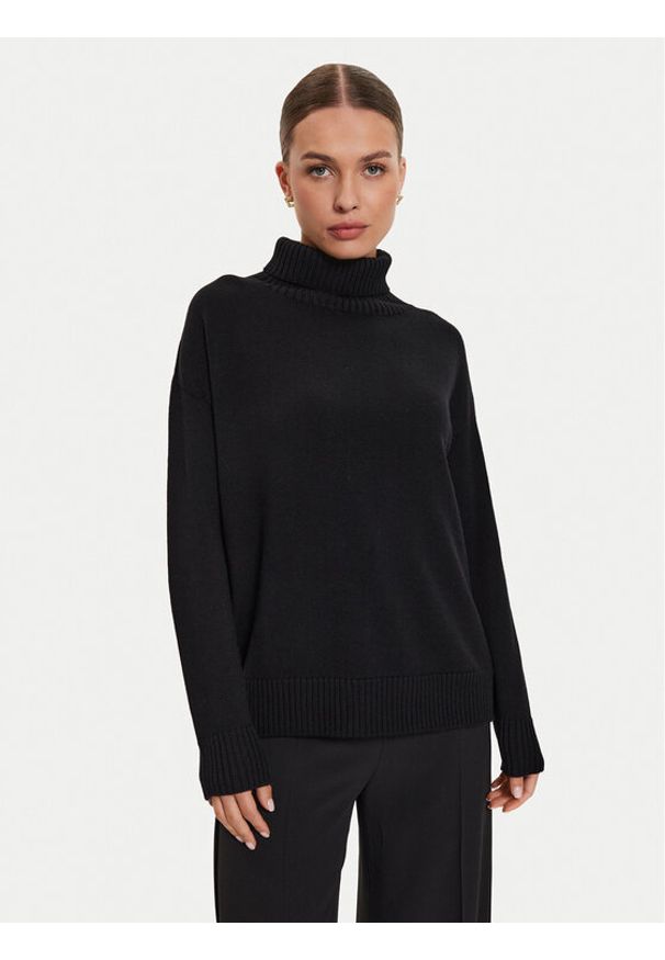 Max Mara Leisure Golf Superbo 2426366148 Czarny Relaxed Fit. Typ kołnierza: golf. Kolor: czarny. Materiał: wełna