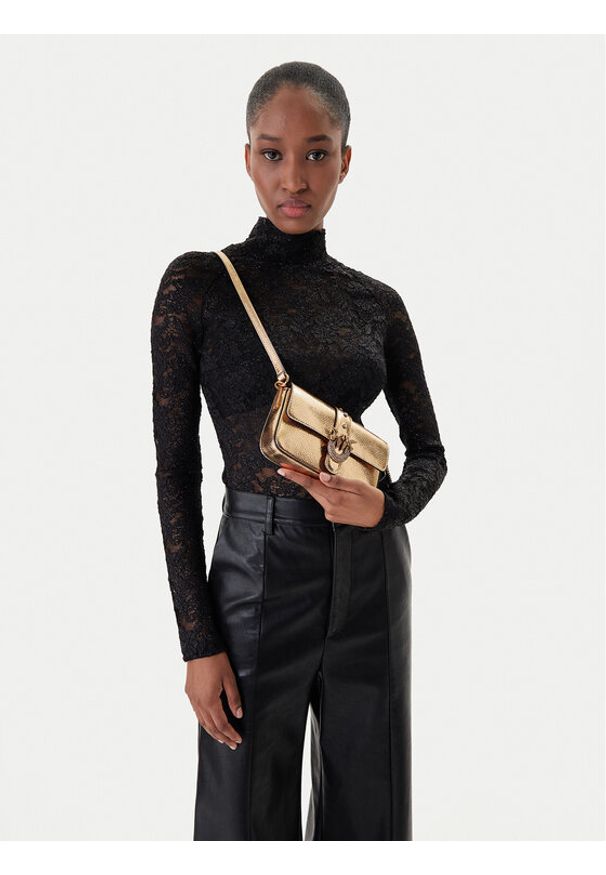 Pinko - PINKO Torebka Love One Slouchy Baby AI 25-26 PCPL 105353 A2WD Złoty. Kolor: złoty. Materiał: skórzane