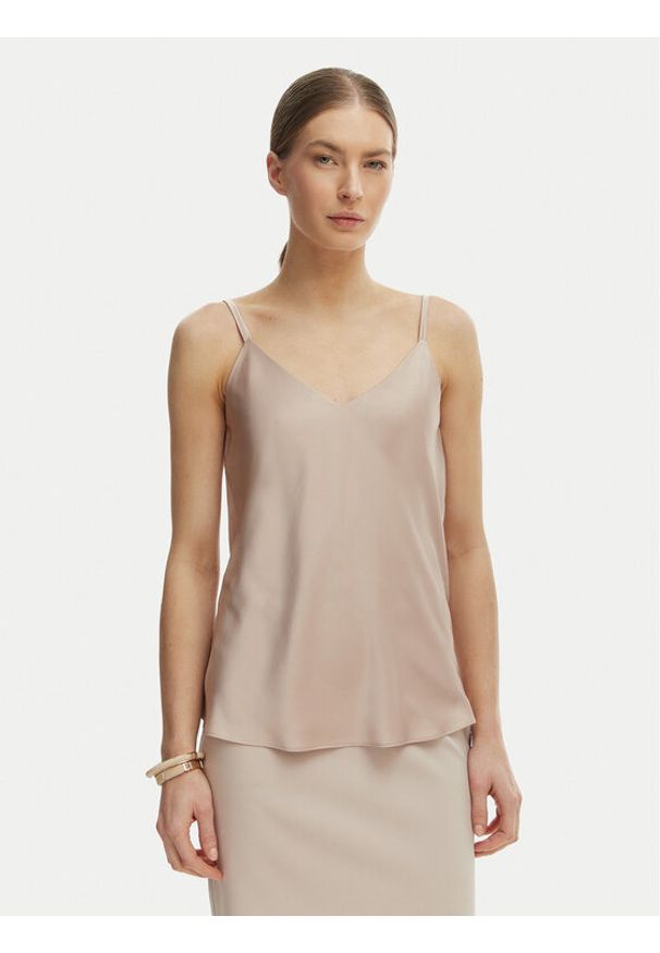 Rinascimento Top CFC0127685003 Beżowy Regular Fit. Kolor: beżowy. Materiał: syntetyk