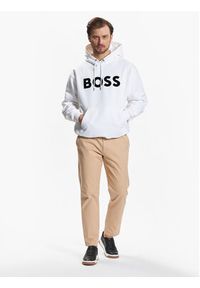 BOSS - Boss Bluza 50485316 Biały Oversize. Kolor: biały. Materiał: bawełna #4