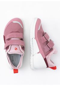 ecco - Sneakersy dziecięce ECCO BIOM K1 QUICK FASTENER. Kolor: różowy. Materiał: materiał, skóra. Technologia: Gore-Tex #4