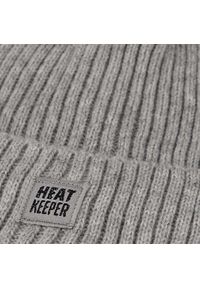HEAT KEEPER - Czapka termiczna damska + pompon Jeden rozmiar - 2 sztuki. Kolor: szary. Materiał: poliester, elastan. Sezon: zima. Styl: sportowy #2