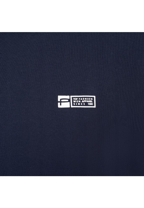 Koszulka Polo - Męska - Pako Jeans - Granatowa, Dekolt na Zamek. Okazja: na co dzień. Typ kołnierza: polo. Kolor: niebieski. Materiał: bawełna. Styl: casual