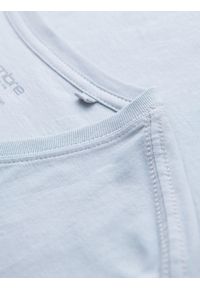 Ombre Clothing - Klasyczna męska bawełniana koszulka z dekoltem w serek BASIC – jasnoszara V23. Typ kołnierza: dekolt w serek. Kolor: szary. Materiał: bawełna. Styl: klasyczny #6