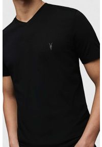 AllSaints – T-shirt TONIC V-NECK MD001M. Okazja: na co dzień. Kolor: czarny. Wzór: aplikacja. Styl: casual #6