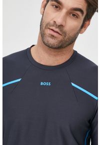 BOSS bluza BOSS ATHLEISURE 50465692 męska kolor granatowy melanżowa. Okazja: na co dzień. Kolor: niebieski. Materiał: materiał. Wzór: melanż. Styl: casual #2