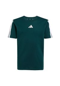 Adidas - Koszulka Essentials Kids. Kolor: biały, wielokolorowy, niebieski. Materiał: bawełna