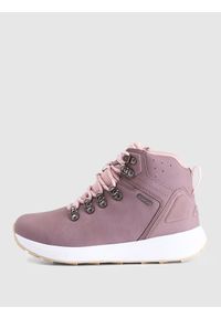 4f - 4F Buty zimowe ELEMENT z membraną dziewczęce - różowe 35. Okazja: na co dzień. Wysokość cholewki: przed kolano. Kolor: różowy. Materiał: guma, nubuk. Szerokość cholewki: normalna. Sezon: zima. Styl: casual