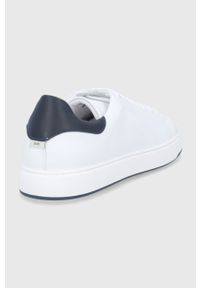 Liu Jo buty skórzane kolor biały. Nosek buta: okrągły. Zapięcie: sznurówki. Kolor: biały. Materiał: skóra. Obcas: na obcasie. Wysokość obcasa: niski