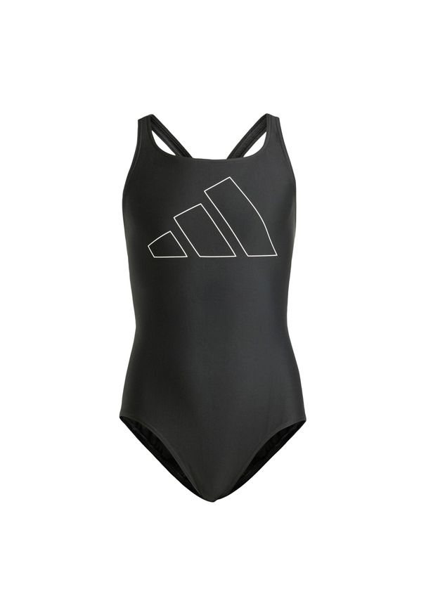 Adidas - Strój kąpielowy Performance Big Bars Kids. Kolor: czarny, biały, wielokolorowy. Materiał: materiał