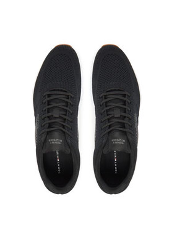 TOMMY HILFIGER - Tommy Hilfiger Sneakersy Modern Comfort Run Knit FM0FM05524 Czarny. Kolor: czarny. Materiał: materiał. Sport: bieganie