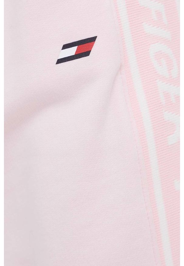 TOMMY HILFIGER - Tommy Hilfiger spodnie dresowe damskie kolor różowy z nadrukiem. Kolor: różowy. Materiał: dresówka. Wzór: nadruk