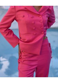 MOTIVE&MORE - Różowe spodnie Tariffa. Stan: podwyższony. Kolor: różowy, wielokolorowy, fioletowy. Materiał: materiał, wiskoza #3