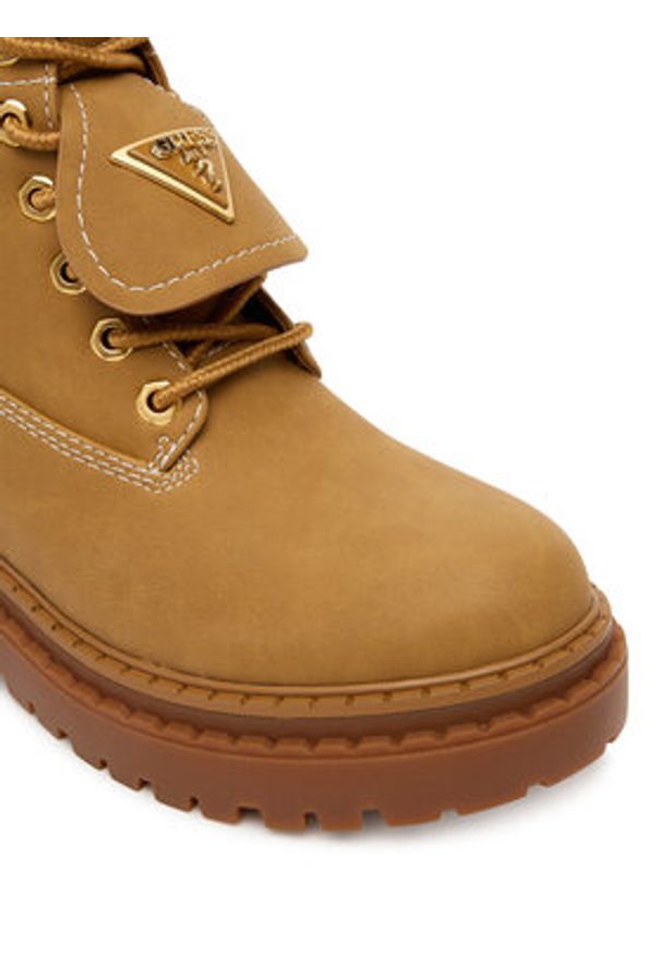 Guess Trapery FLTLVY ELE10 Beżowy. Kolor: beżowy. Materiał: skóra