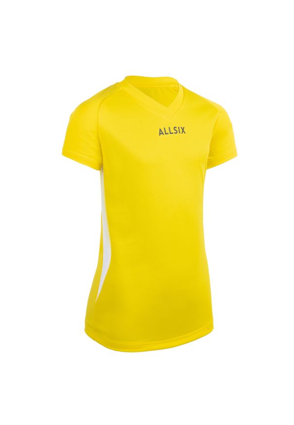 ALLSIX - Koszulka siatkarska dla dziewczynek Allsix V100 żółta. Kolor: żółty. Materiał: materiał, poliester