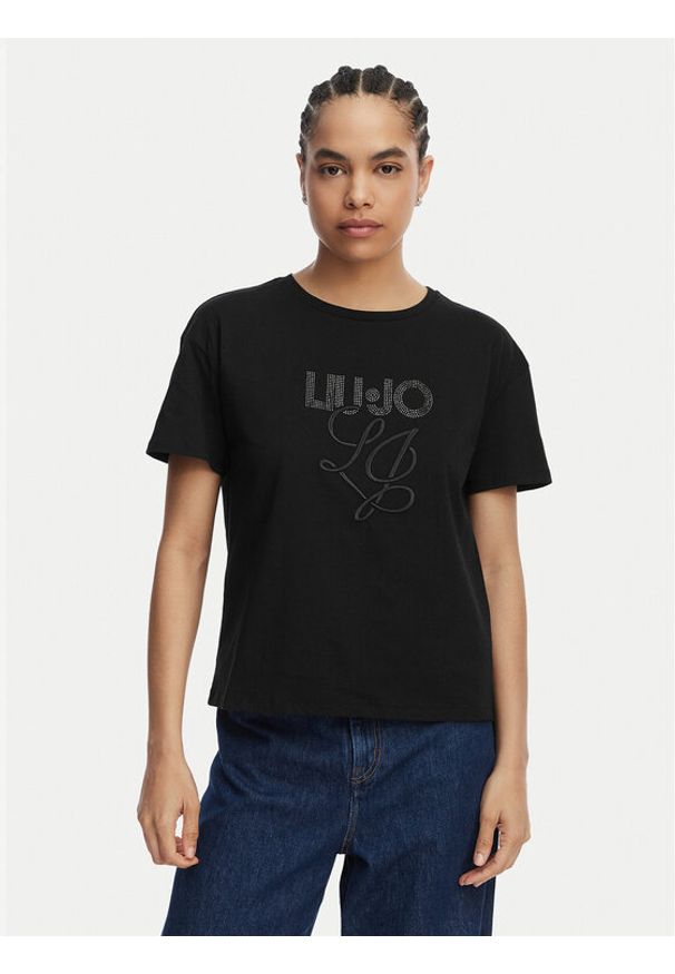 Liu Jo T-Shirt WA6238 JS923 Czarny Regular Fit. Kolor: czarny. Materiał: bawełna