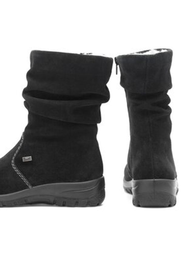 Rieker Botki Z7171-01 Czarny. Kolor: czarny. Materiał: materiał