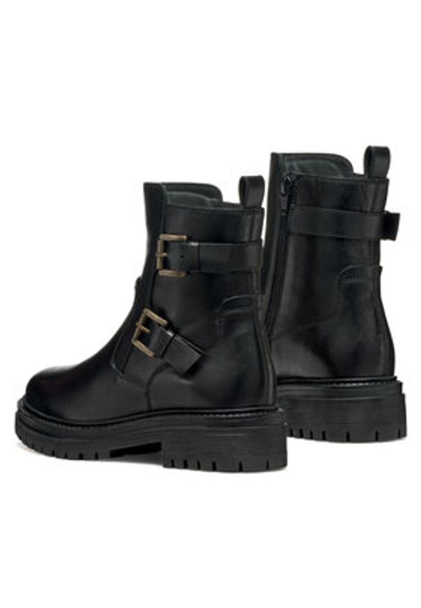 Geox Botki D Iridea D36HRC 00043 C9999 Czarny. Kolor: czarny. Materiał: skóra