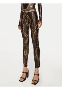 Versace Jeans Couture Legginsy 77HAC114 JS417 Czarny Slim Fit. Kolor: czarny. Materiał: syntetyk