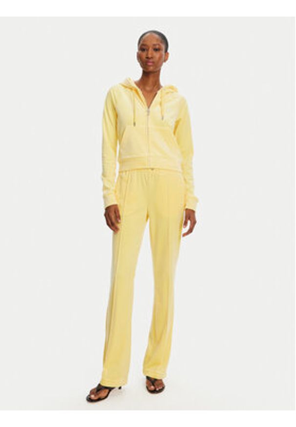 Juicy Couture Spodnie dresowe Tina JCAPW045 Żółty Regular Fit. Kolor: żółty. Materiał: syntetyk