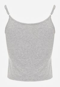 Renee - Szary Bieliźniany Top z Bawełny z Koronką na Regulowanych Ramiączkach Beralisse. Kolor: szary. Materiał: bawełna, koronka. Długość rękawa: na ramiączkach. Wzór: koronka. Sezon: zima, wiosna, lato #3