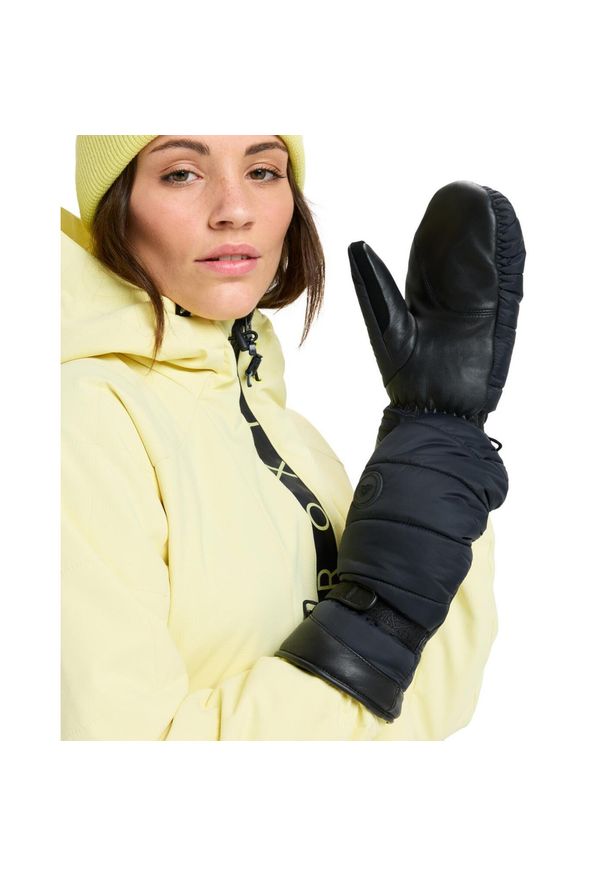 Roxy - Techniczne rękawice do sportów zimowych damskie CANTAY PUFFY. Kolor: czarny. Materiał: skóra, materiał. Sezon: zima. Sport: narciarstwo