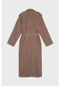 MUUV. trencz bawełniany kolor beżowy przejściowy oversize. Kolor: beżowy. Materiał: bawełna. Długość rękawa: raglanowy rękaw #3