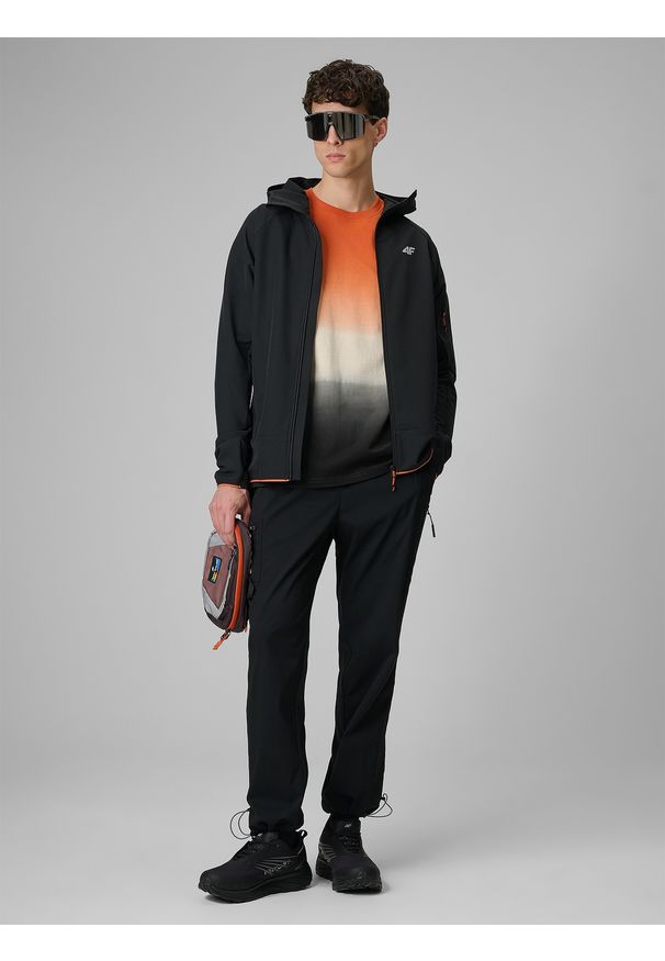 4f - 4F Spodnie casual joggery męskie - czarne XL. Okazja: na co dzień. Kolor: czarny. Materiał: tkanina, materiał. Styl: casual