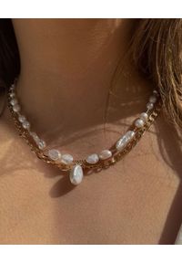 SELFIE JEWELLERY - Naszyjnik z naturalnych pereł Sorrento. Materiał: złote, pozłacane, z mosiądzu, srebrne. Kolor: biały. Kamień szlachetny: perła #3