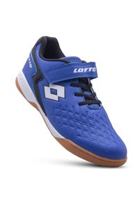 Buty dziecięce halowe LOTTO DASHER. Kolor: czarny, niebieski, biały, wielokolorowy. Sport: turystyka piesza #1