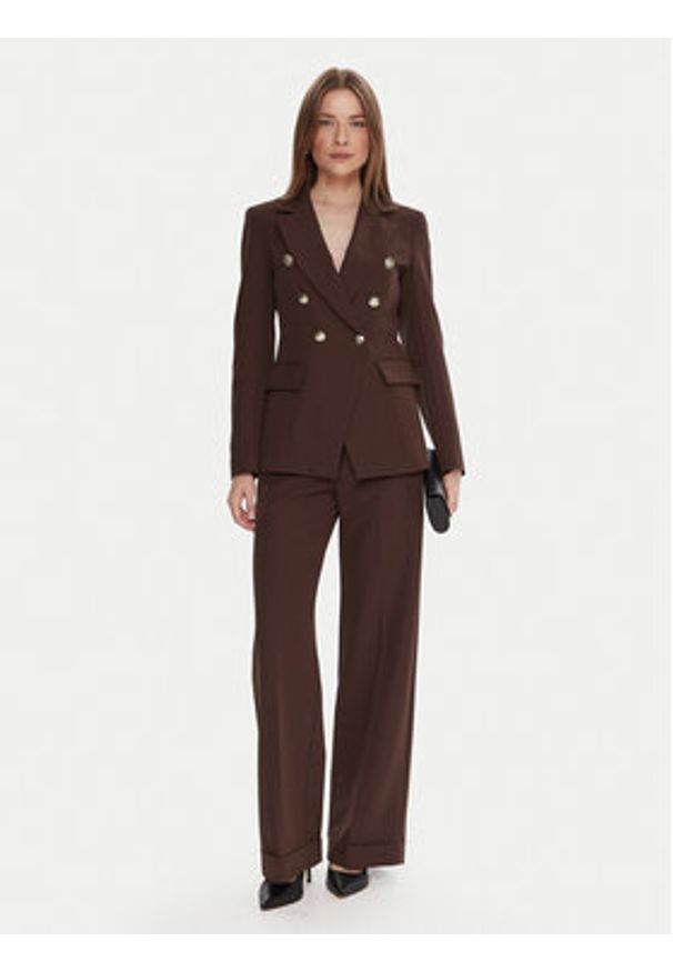 Maryley Spodnie materiałowe 25IB563/43CO Brązowy Regular Fit. Kolor: brązowy. Materiał: syntetyk