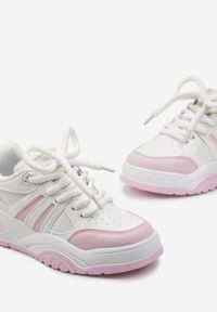 Renee - Różowe Sneakersy na Grubej Podeszwie z Brokatem Lenema. Okazja: na co dzień. Kolor: różowy