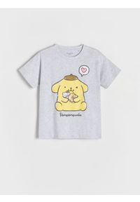 Reserved - T-shirt Pompompurin - jasnoszary. Kolor: szary. Materiał: bawełna