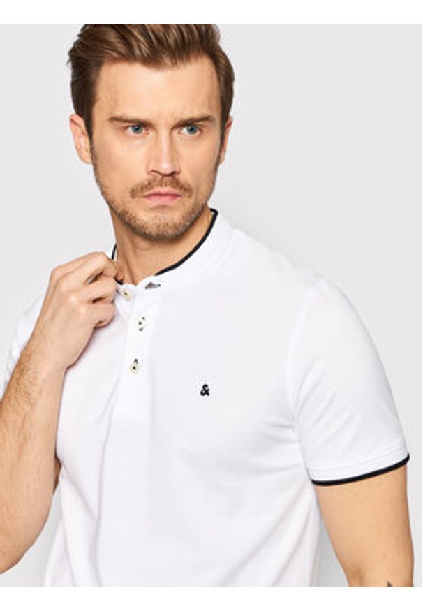 Jack & Jones - Jack&Jones Polo Paulos 12199711 Biały Regular Fit. Typ kołnierza: polo. Kolor: biały. Materiał: bawełna